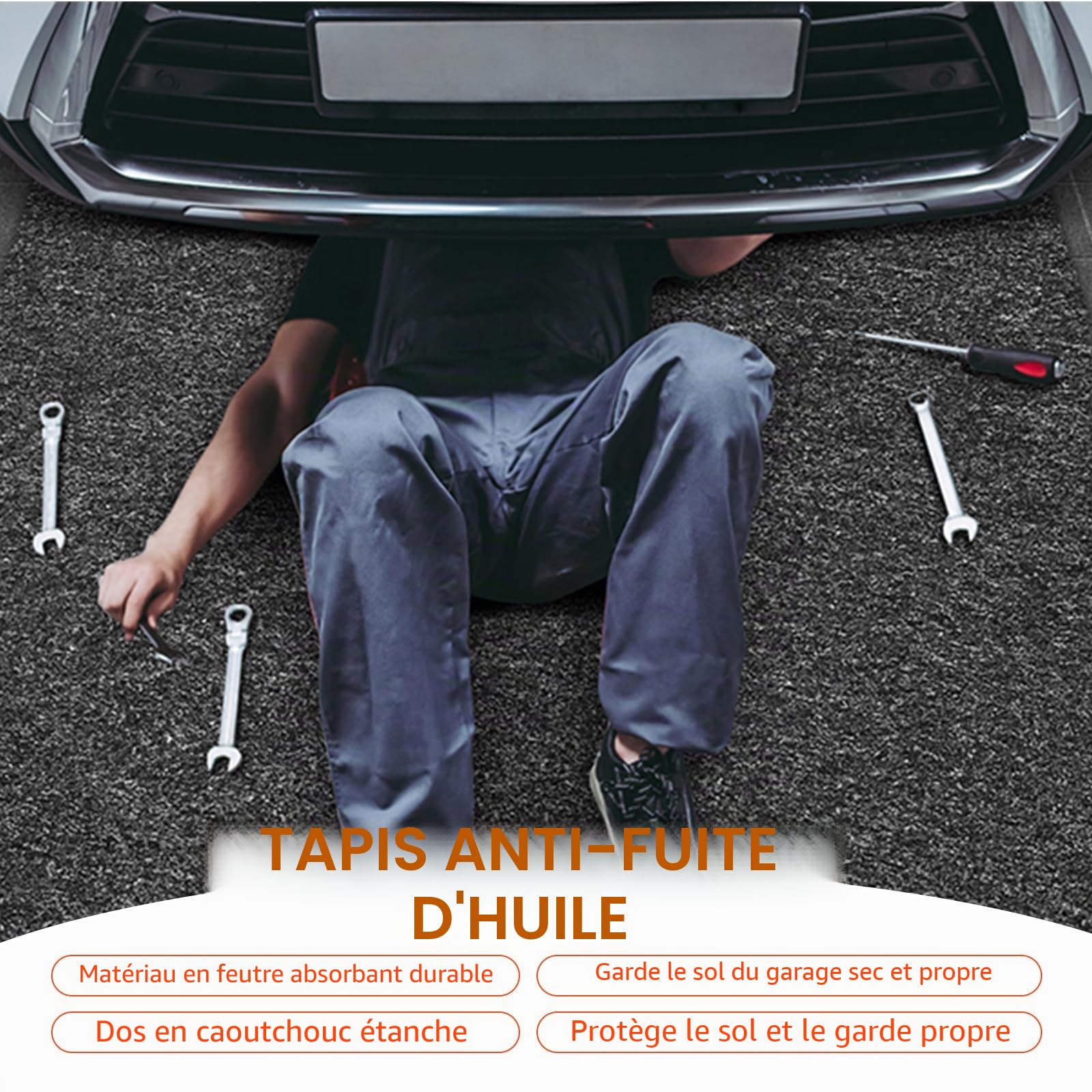 Tapis de Garage 100x200 CM Tapis Moto Garage Atelier Collection D'huile Tapis De Protection