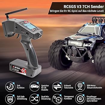 RadioLink RC6GS V3 7ch　プロポ　ラジコン　クローラー Amazon.com: Radiolink RC6GS V3 New 7 Channels RC Transmitter