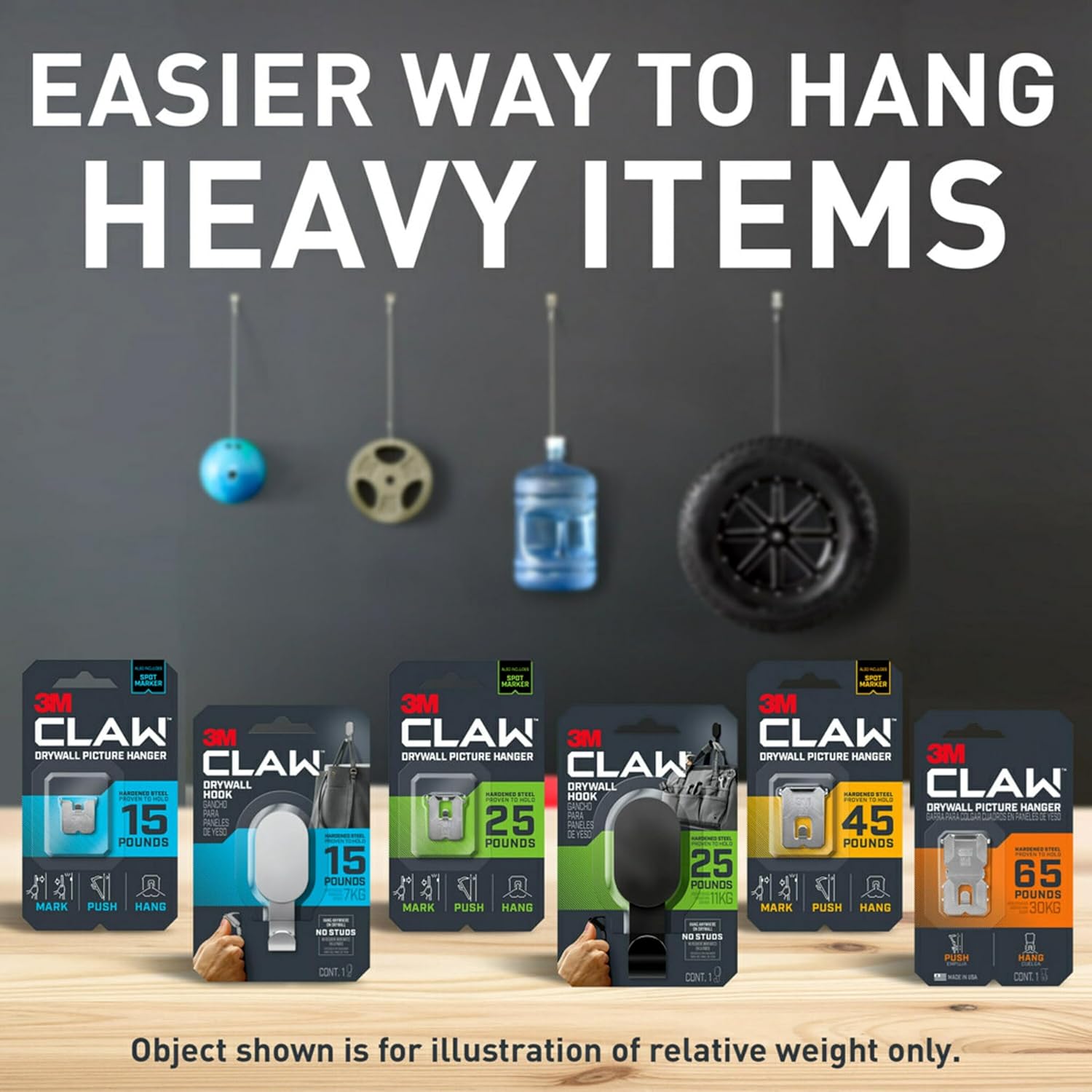 3M CLAW Strong Durable Drywall Picture Hanger (45 LB)