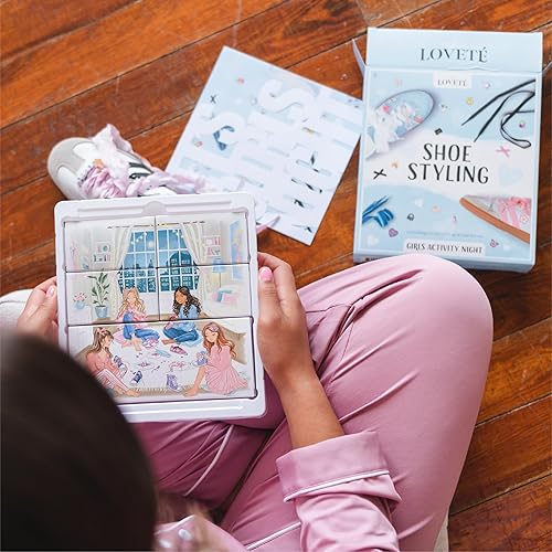 Vista 4 de Kit de bricolaje para niñas Set de manualidades para decoración de zapatos para 4 Incluye dijes, cordones y calcomanías Regalo divertido