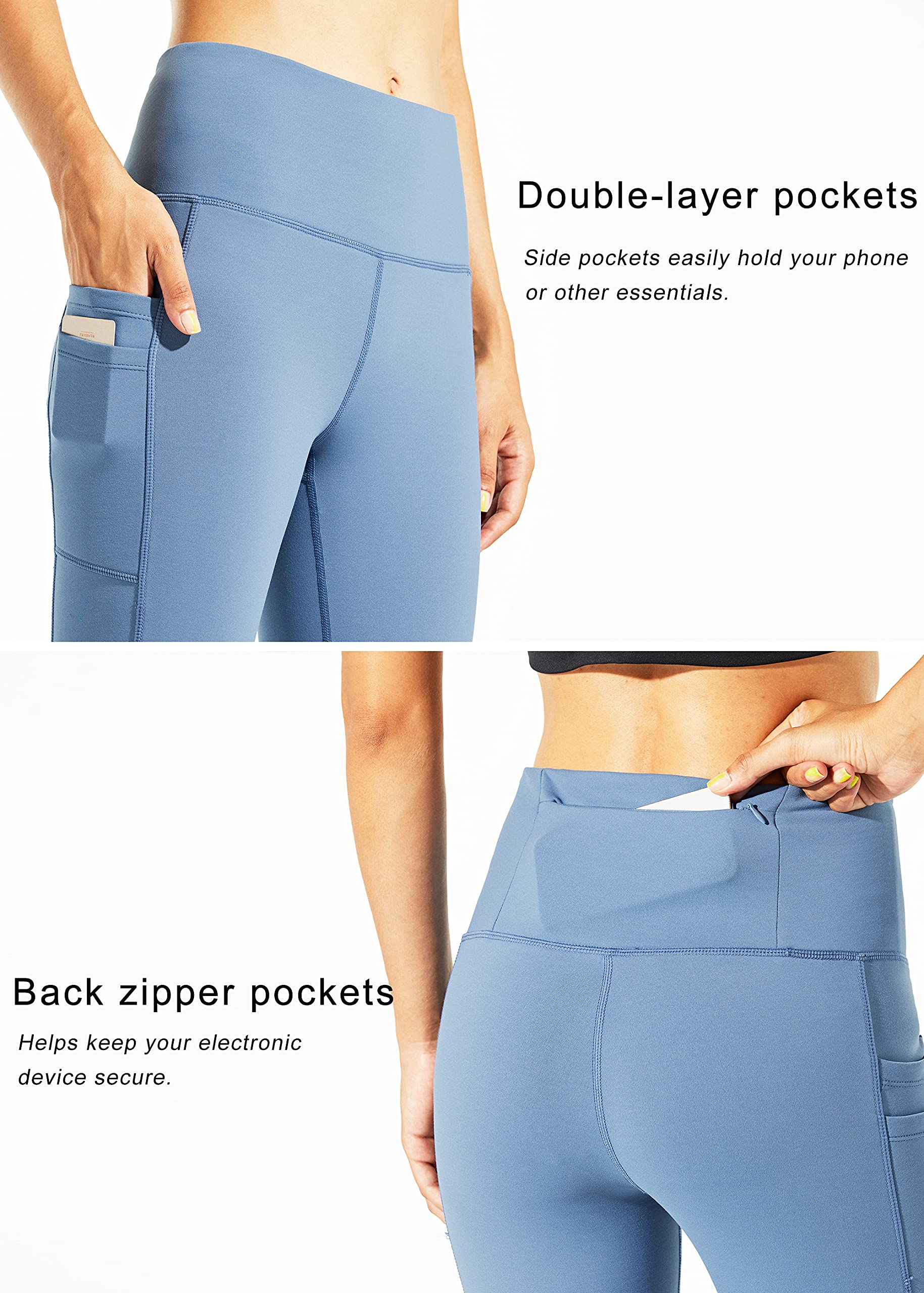 Libin Leggings Termici da Donna Inverno Leggings con Fodera in Pile Resistente all'Acqua Pantaloni Caldi Vita Alta Leggings da Trekking con Tasche