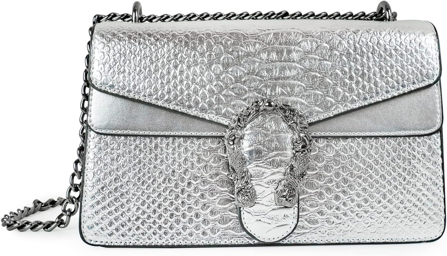 JBBCrossbody Shoulder Purses Women Snake-Printed Leather Evening Clutch Chain Strap Small Satchel Bags