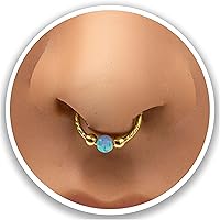 Vista 10 de Anillos falsos de septum de ópalo Ópalo verde dorado