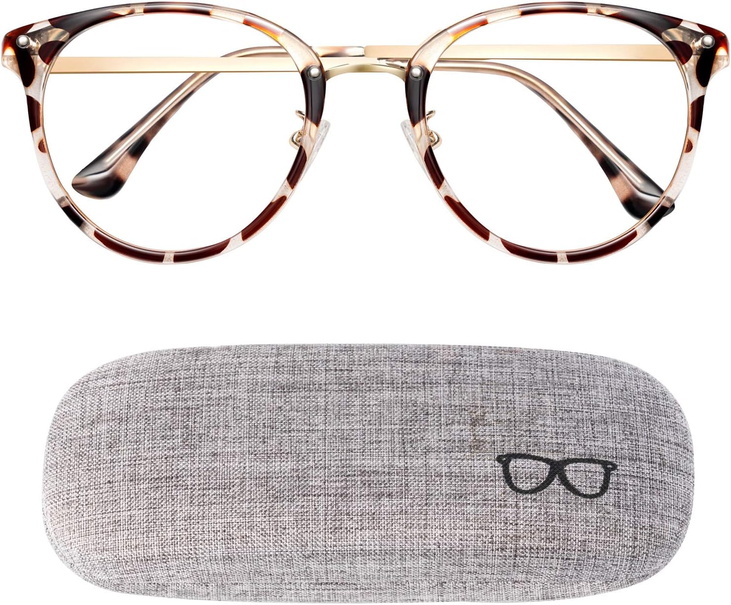 SUNTIRC Blue Light Blocking Glasses Computer Gaming Clear Frame Women Men Anti Blue Light Glasses Women Lightweight Computer Glasses Non-Prescription Lens Anti Glare anti Headache (Leopard, 1PCS)