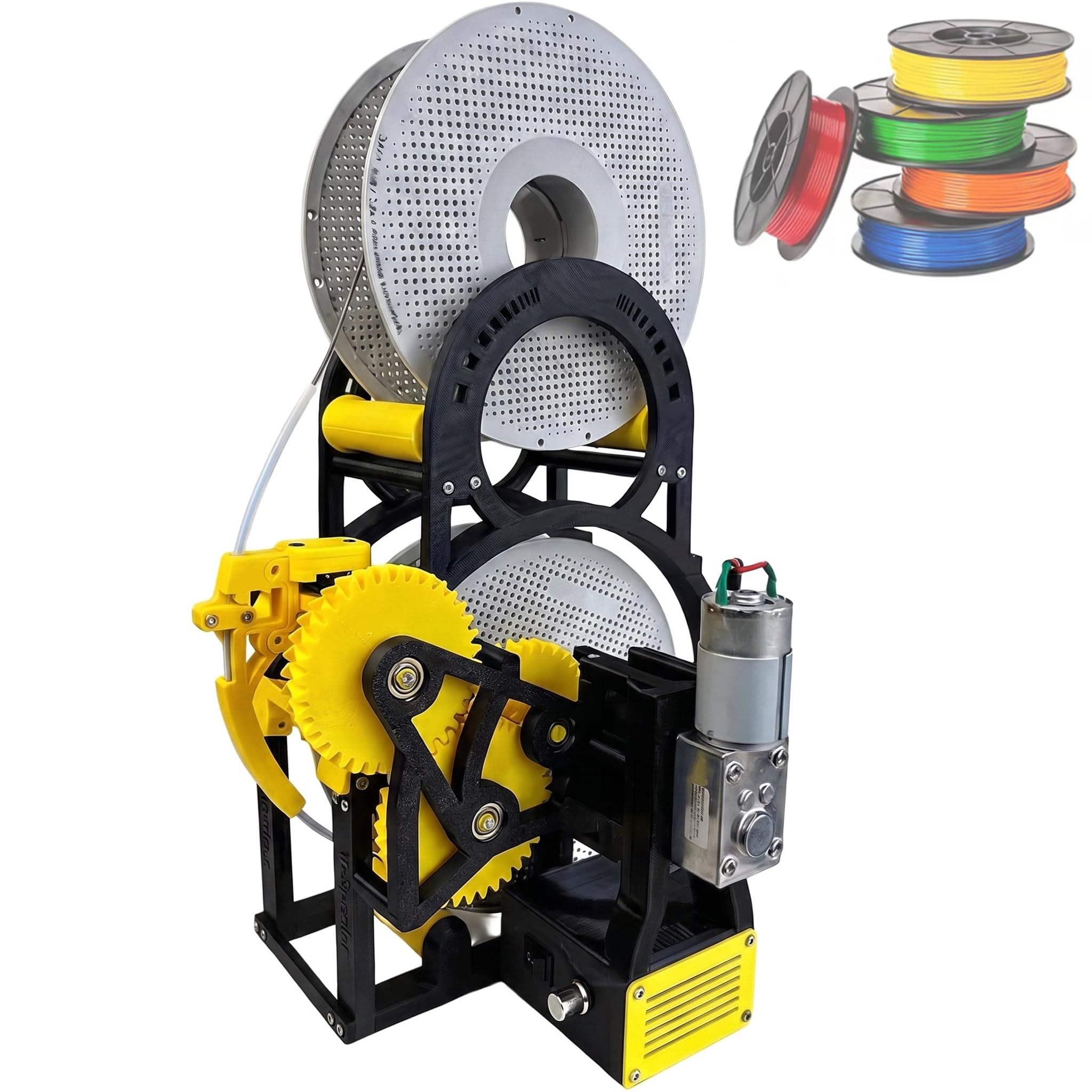 Elektryczny nawijarka z filamentem 3D do szpul 1 kg z inteligentną regulacją napięcia, nawija czysto i nie plączą się, do Pla/ABS, TPU/innych materiałów do druku 3D