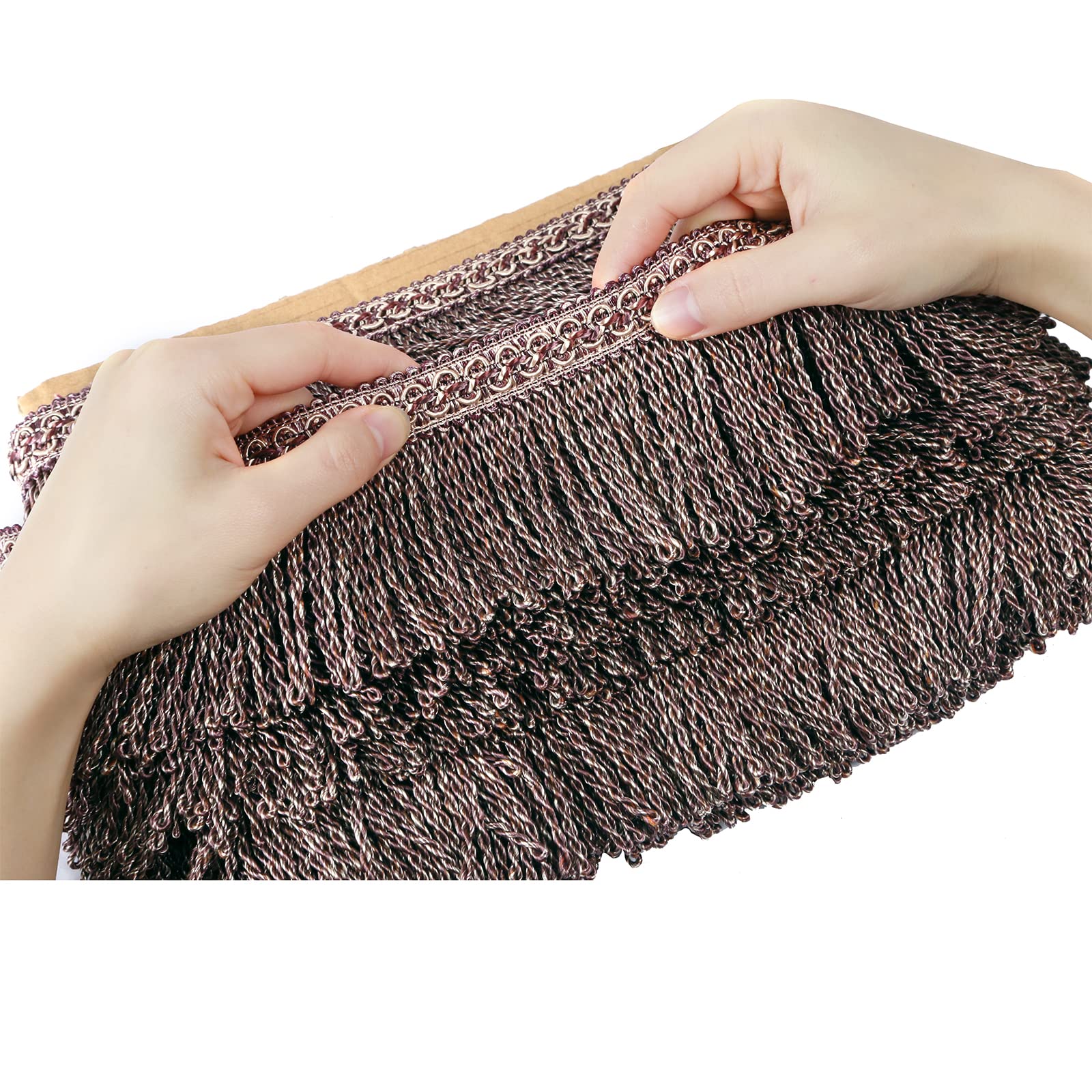 Franges en polyester haute densité bleu violet de 6m pour couture
