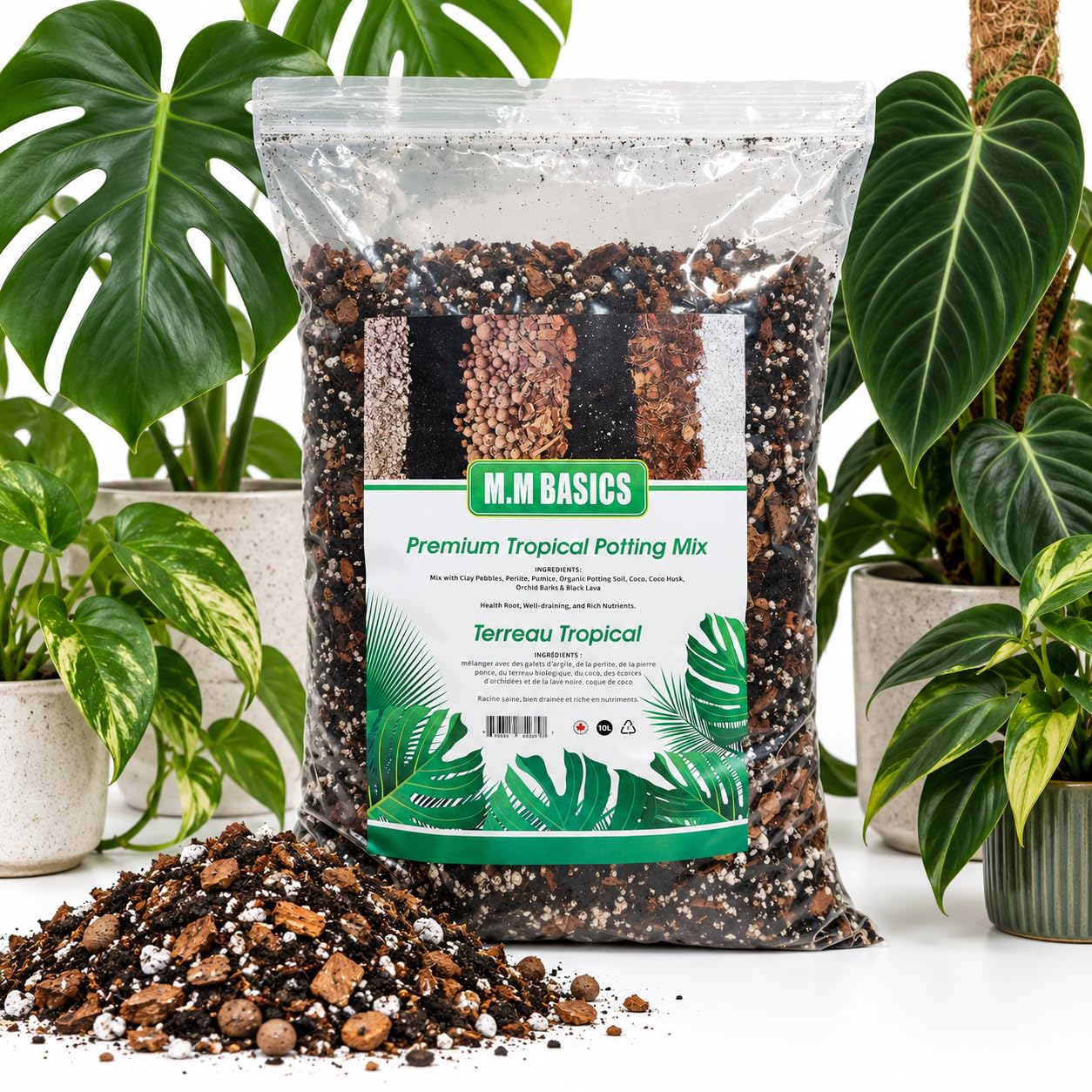 Premium Tropical Potting Mix/Aroid Soilless Mix, Health Root, Rich
