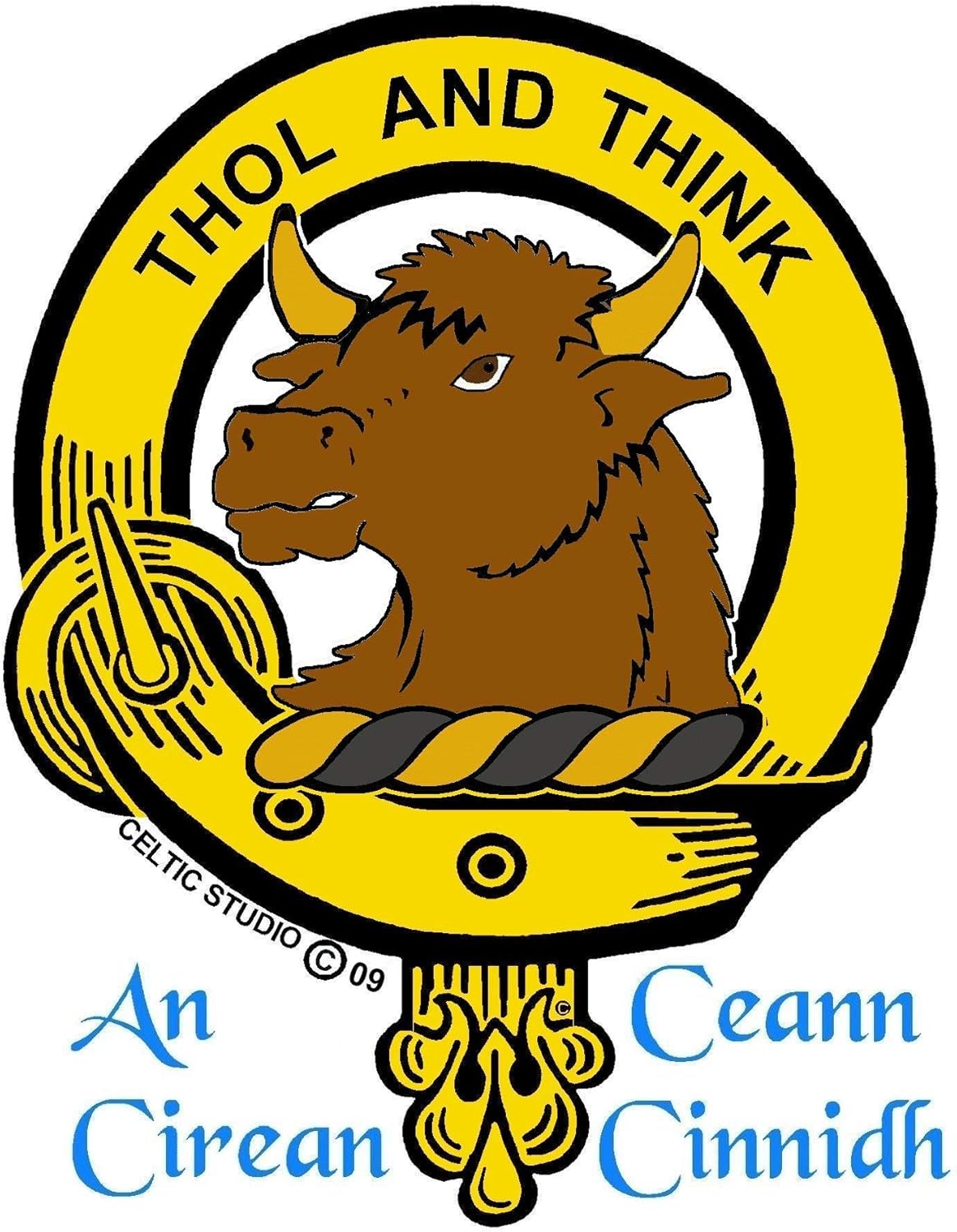 Tweedie Interlace Clan Crest Sgian Dubh