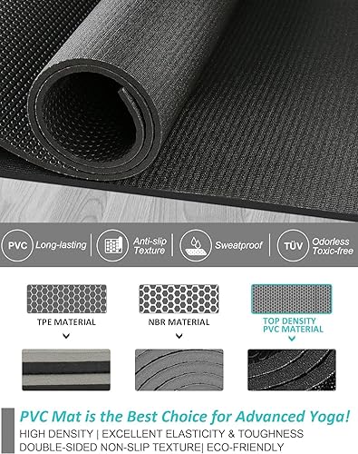 Miniatura 5 de BEAUTYOVO Tapete de yoga grande de 6 x 4 pies, tapete de yoga extra grueso de 14 de pulgada de doble cara, antideslizante, esterillas de yoga