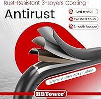 Vista 4 de HBTower Escalera de escalones. Taburete plegable con escalón ancho antideslizante, escalera de acero resistente, con un práctico pasamanos, ligera