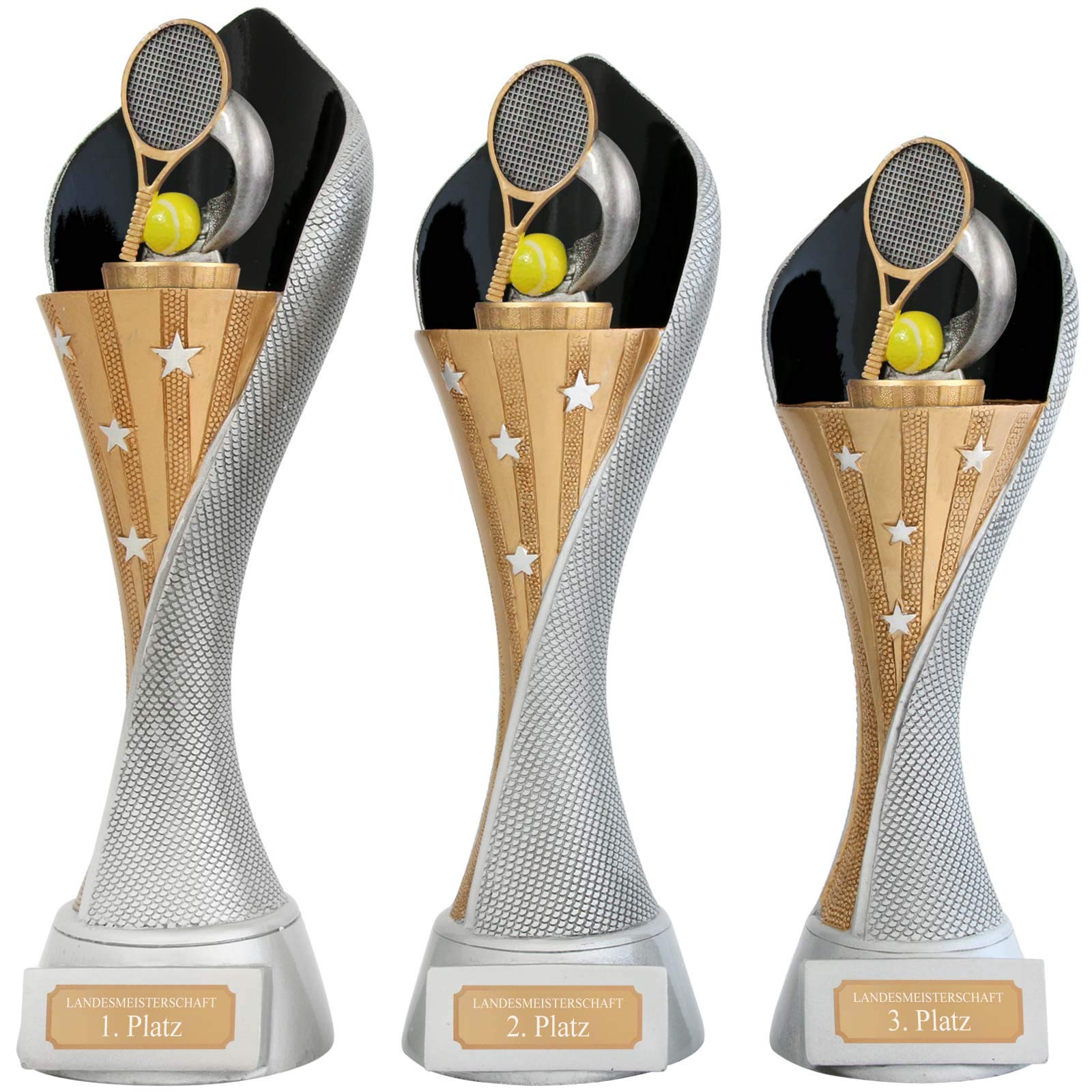 Pokal Tennis Serie AUXON Trophäe 3 Größen mit Gravur