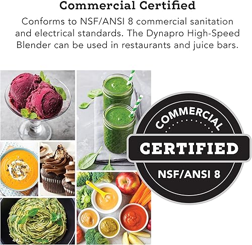 Miniatura 7 de Tribest Dynapro - Batidora de alta velocidad de 2.5 HP con vacío, certificada comercialmente, rojo, talla única