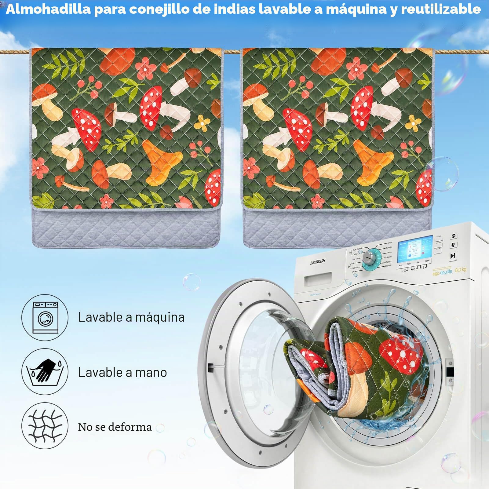 Lote De 2 Esterillas Lavables Y Reutilizables para Jaula De Cobaya, Acolchadas Y Absorbentes para Orina, para Conejos, Hámsters Y Pequeños Animales | Ropa de cama impermeable y absorbente para cobayas, para mascotas pequeñas