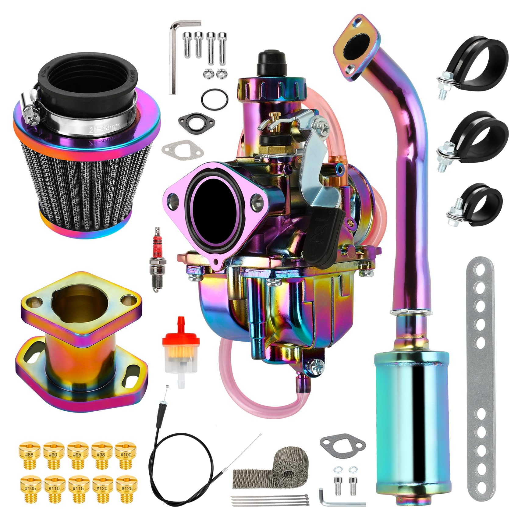 Amazon.com: FVRITO VM22 Carburetor 212cc Exhaust Pipe Muffler for