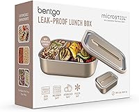 Vista 8 de Bentgo MicroSteel - Lonchera a prueba de fugas, apta para microondas, horno, recipiente estilo bento, con divisor extraíble, tapa hermética, diseño