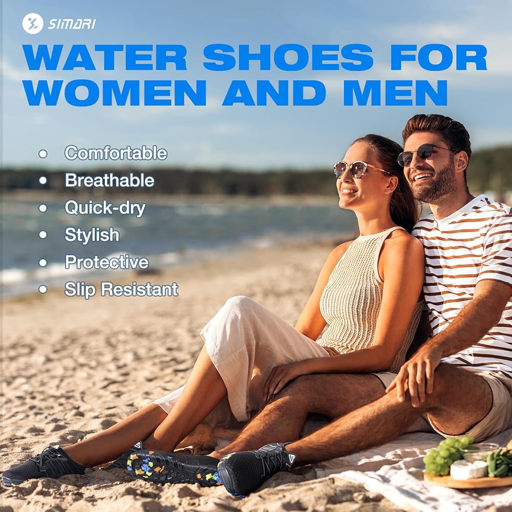 SIMARI Lightweight Non-Slip Water Shoes for All Water Sports 7