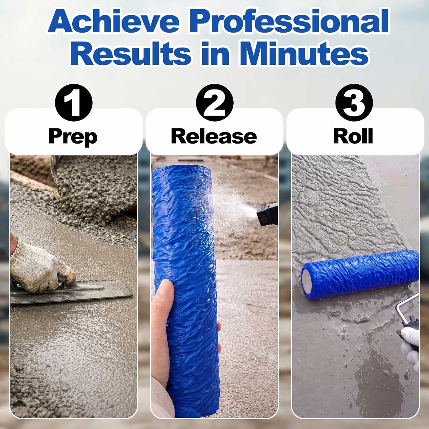 Concrete Texture Roller Stamp, 8.5" x 2-5/8", Fine Stone