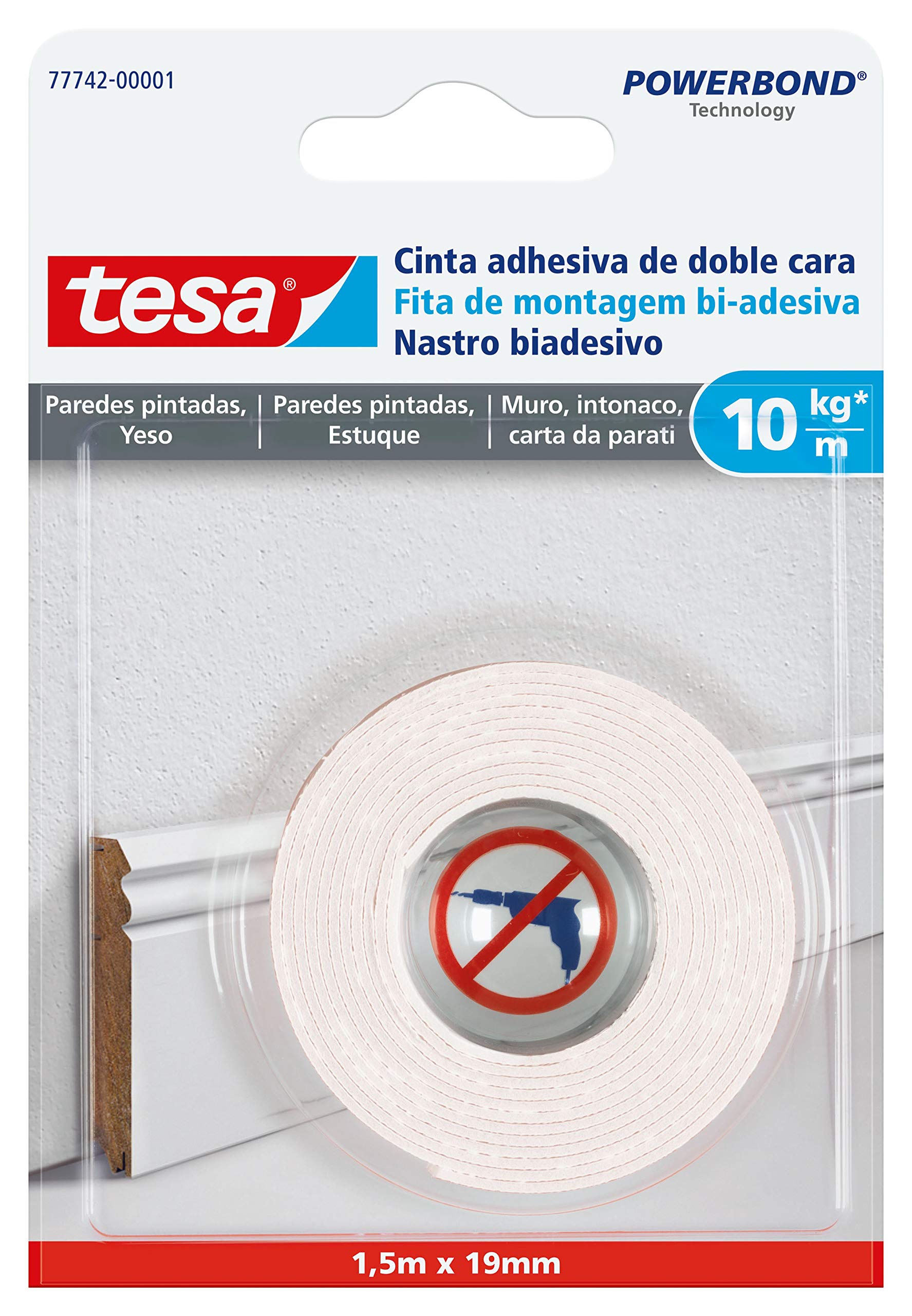 Nastro Biadesivo Powerbond Intonaco ml 1.5x19mm Pezzi 12