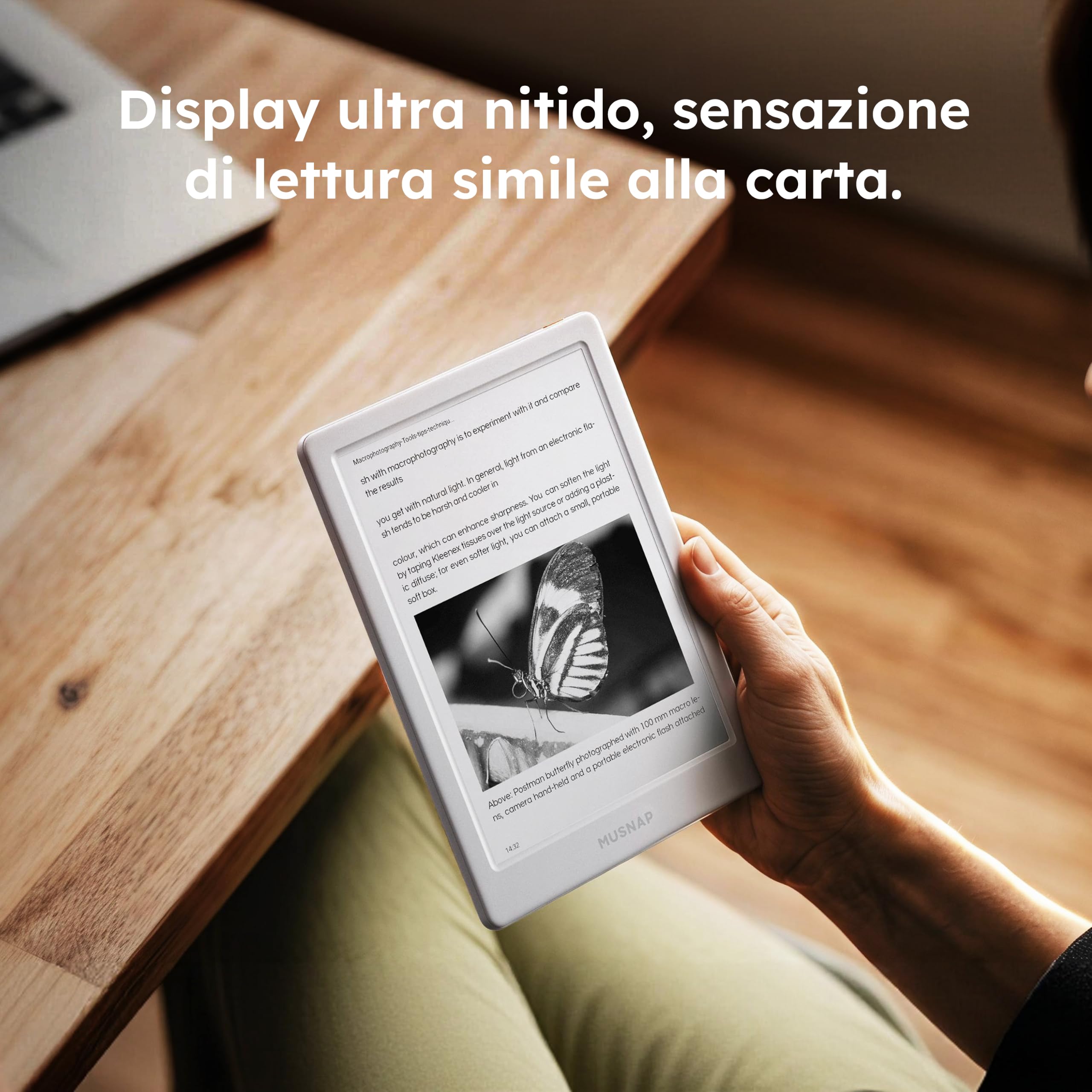 Neo 2 64GB+4GB eBook Reader Supporta applicazioni di terze parti, 6 "E Ink eReader ePaper B/N Carta digitale, lunga durata della batteria per la lettura