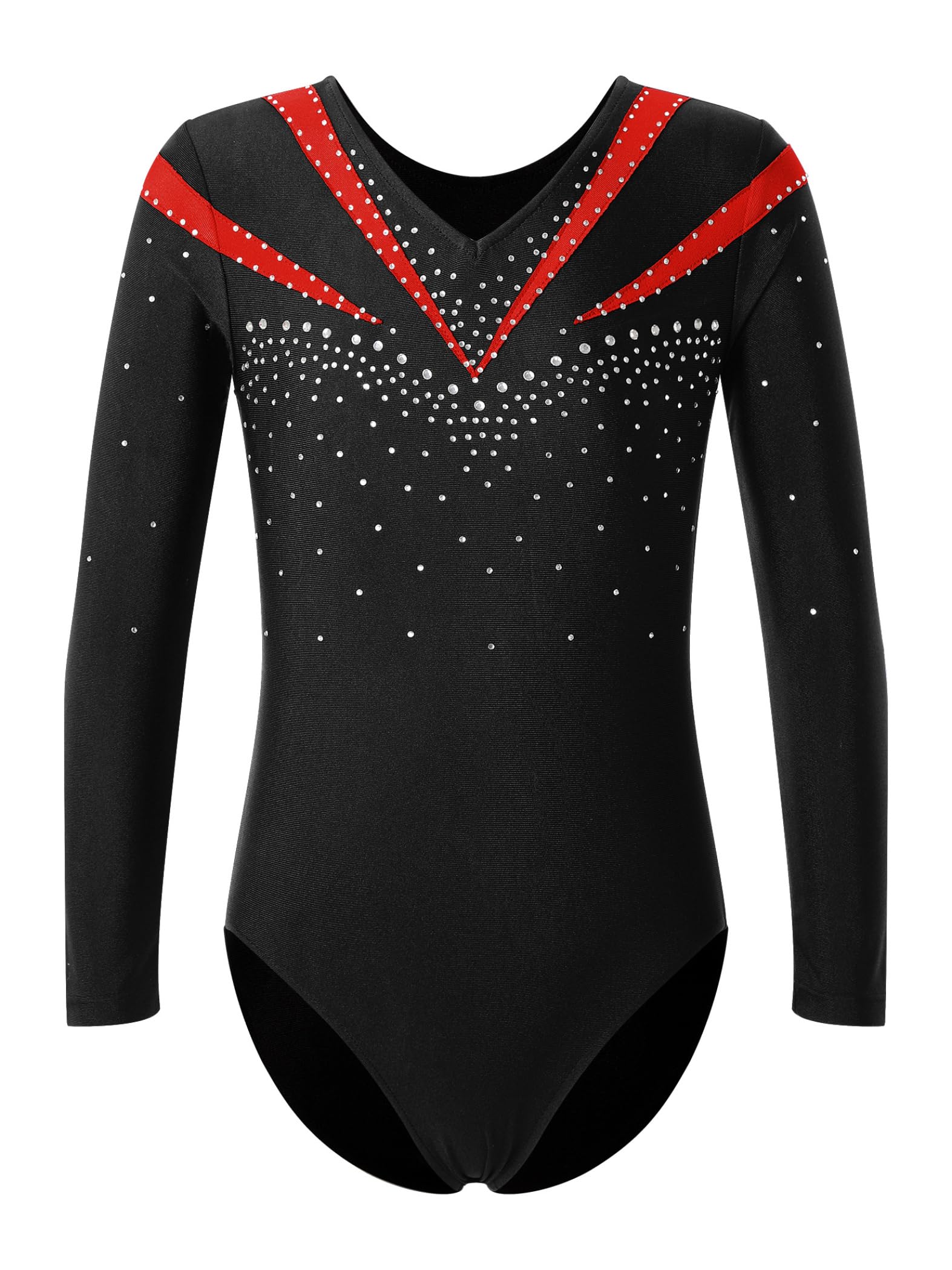 Piezas De Traje De Gimnasia Con Destellos Para Niñas Leotardos De Gimnasia De Manga Larga Tops De Deporte Brasier Y Pantalones Traje De Baile Para Rojo 11-12 años