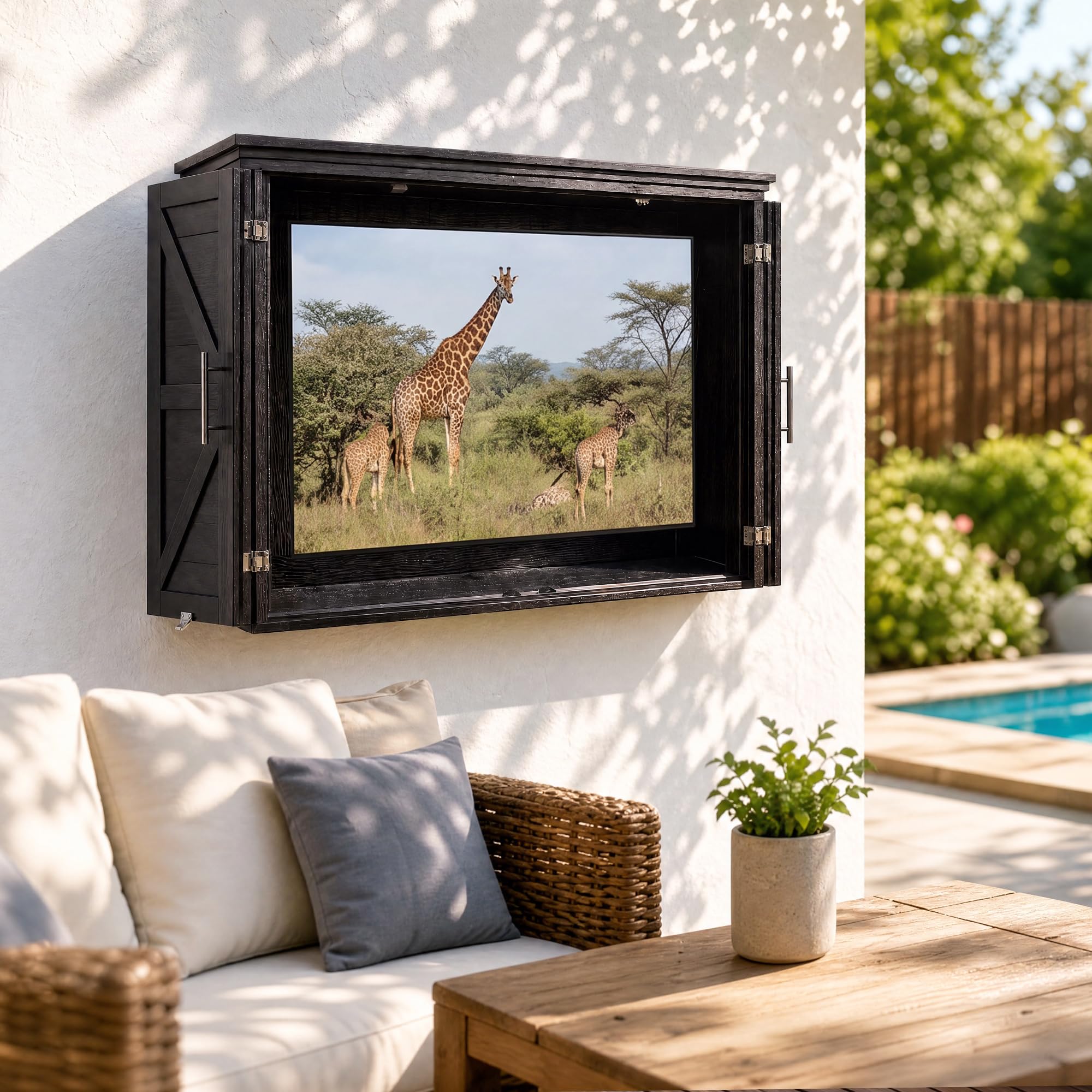 Rainbow Well Solid Wood Outdoor TV Enclosure for
