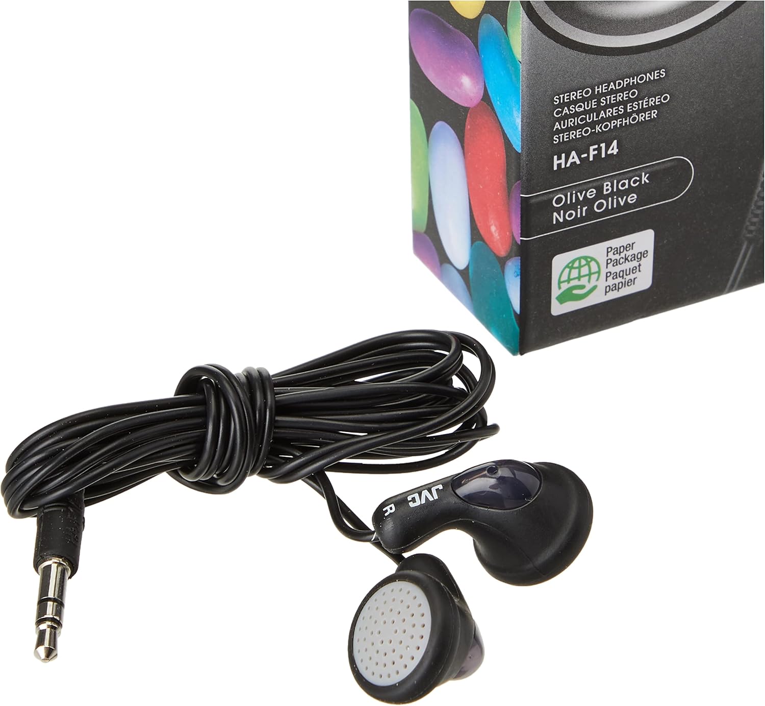 JVC Gumy in-Ear Wired Headphones Earphones Compatible with iPod, iPhone, Samsung - Black