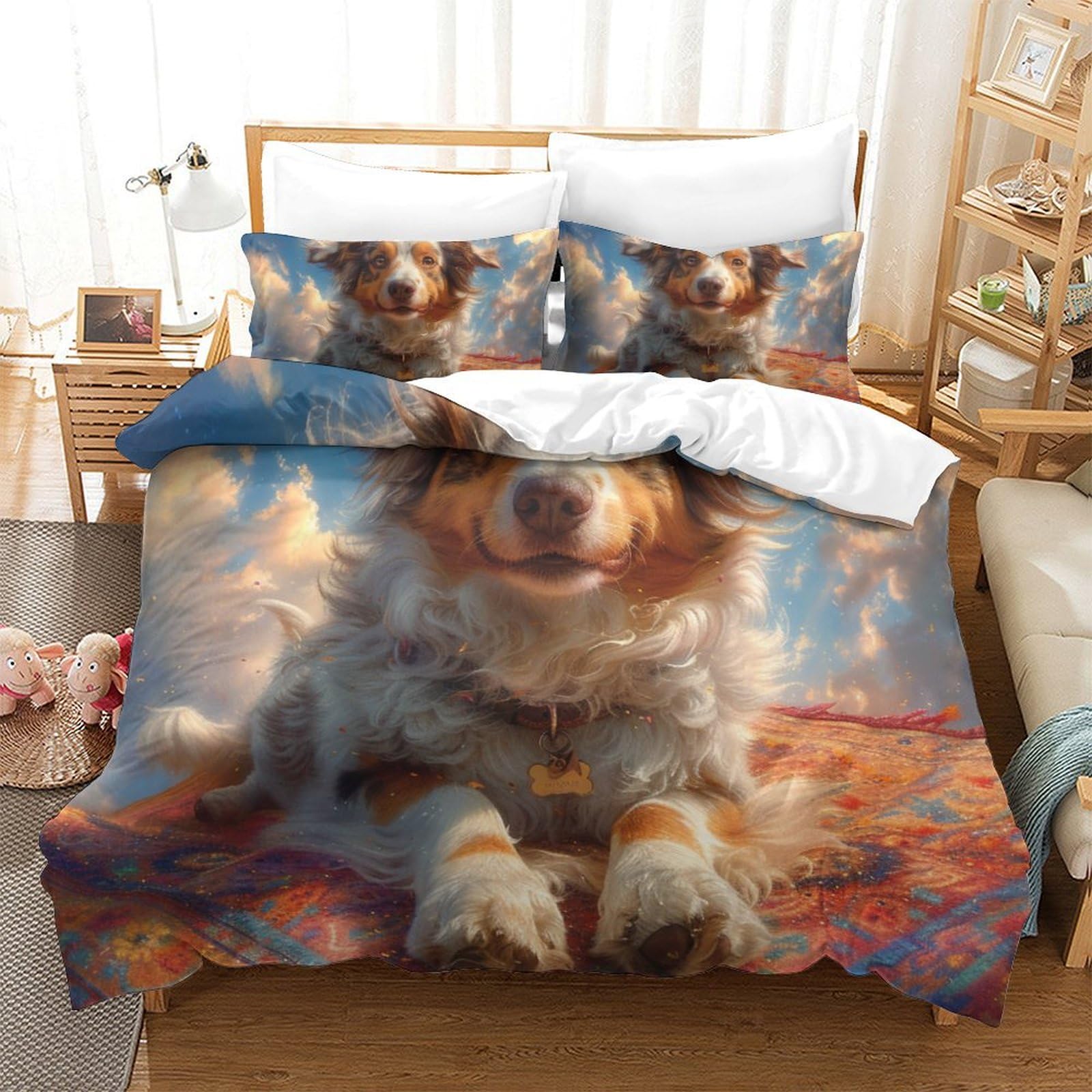 Housse de couette 260x220 Bernese Mountain imprimée en microfibre pour lit enfant