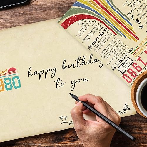 Miniatura 4 de Tarjeta de regalo jumbo de cumpleaños 45 para mujeres y hombres, tarjeta de feliz cumpleaños de 45 años para marido y esposa, decoraciones retro de