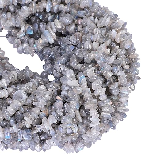 Miniatura 4 de favoramulet Cuentas con chip de obsidiana negra de 5 a 0.315 in para la fabricación de joyas, cuentas sueltas de cristal curativo de forma