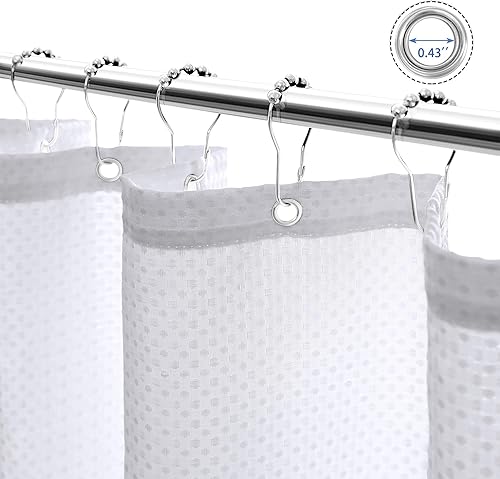 Miniatura 3 de NANSPRING Cortina de ducha gris degradado de 36 x 72 pulgadas, juego de cortina de ducha de tela texturizada impermeable con ganchos para baño,