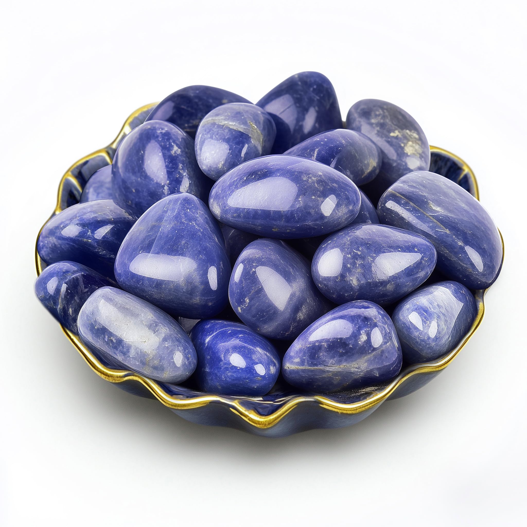 SigMntun Polished Stone Set Blue Aventurine Crystals, 0.8" Handpicked Tumbled Gemstones Rocks, Pebbles for Reiki, Chakra, Healing, Home Decor