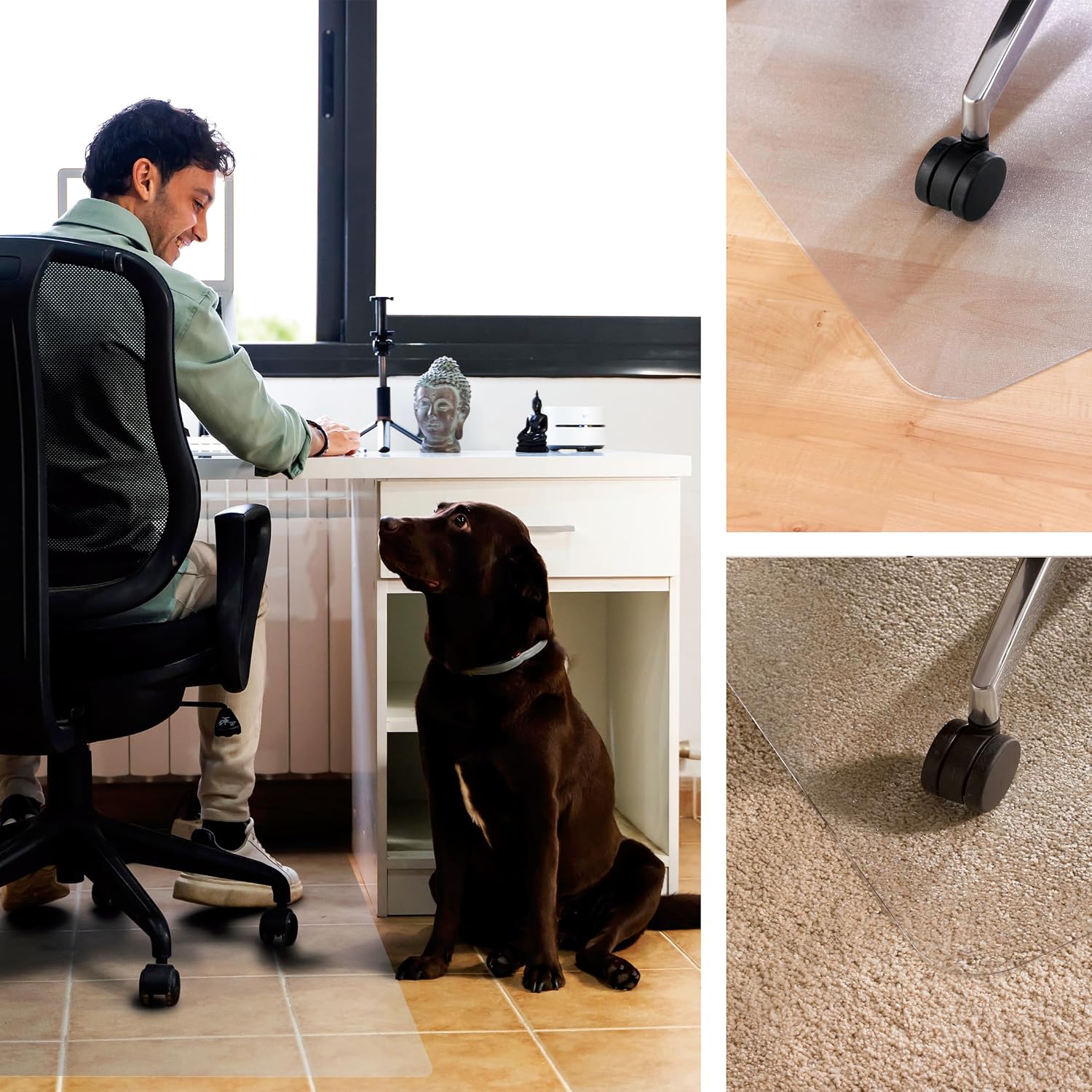 Floortex Cleartex Unomat Carpet & Hard Floor Chair Mat, 35" x 47", Clear (NRCMFLPD0003)