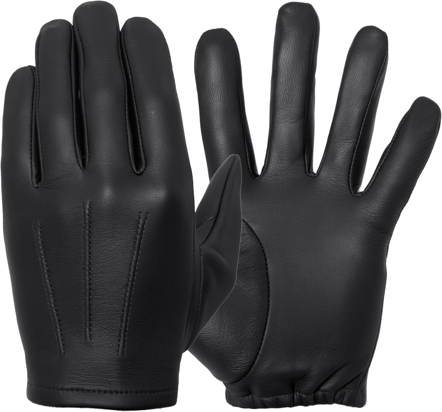 Men's Patrol Gloves (100% Cabretta Leather) For Tactical Police Driving, Shooting, and Motorcycle Riding (Thin and Unlined)