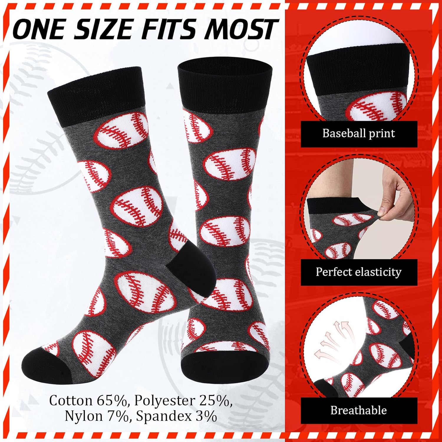 Layhit 8 Pcs Baseball Gift 12 oz Stainless Steel Baseball Tumbler Cup and Socks Mug and Soft Socks with Lids Straw Brush Gifts for Team Players Coaches Fans Favors - Image 6