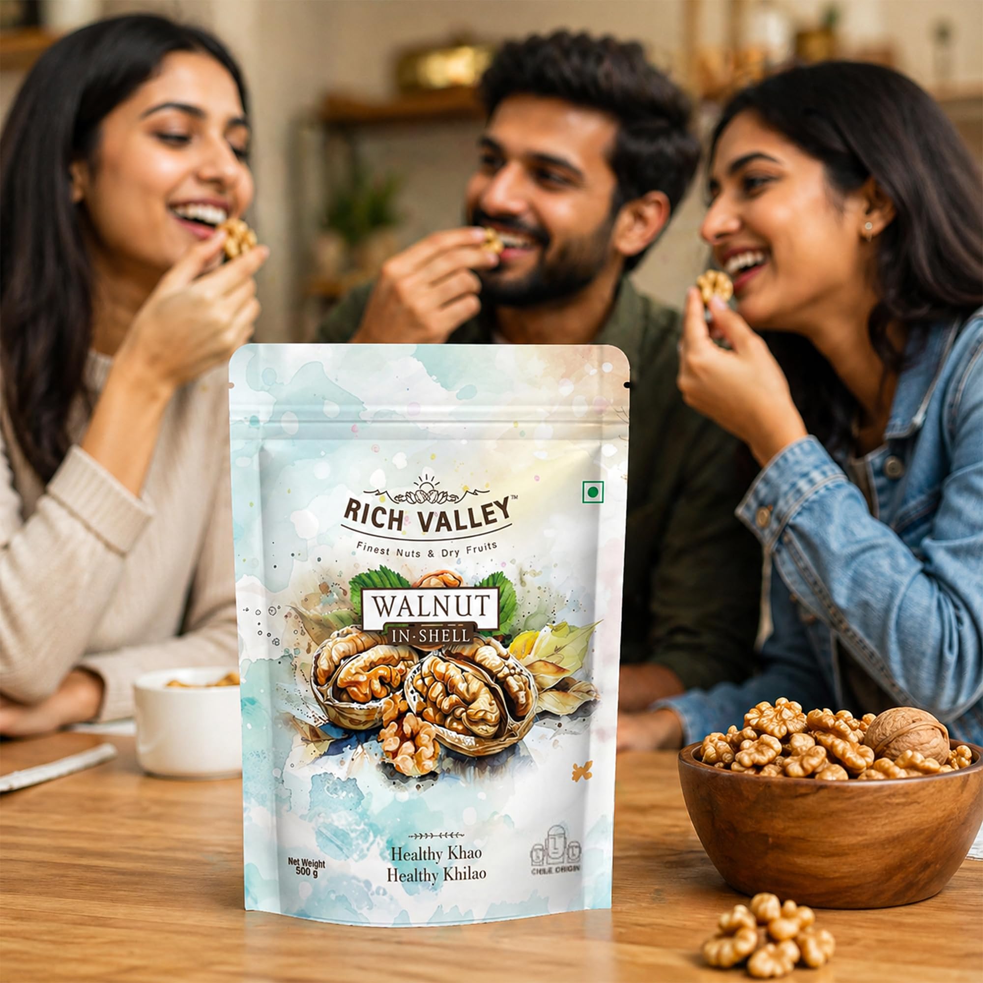 Rich Valley Chilean Walnuts 1KG In-Shell | Premium Akhrot Nuts