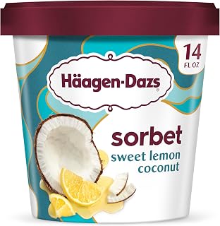 Häagen-Dazs Sweet Lemon Coconut Sorbet, 14 fl oz - Tangy Lemon & Creamy Coconut Refresh, Kosher Gluten-Free