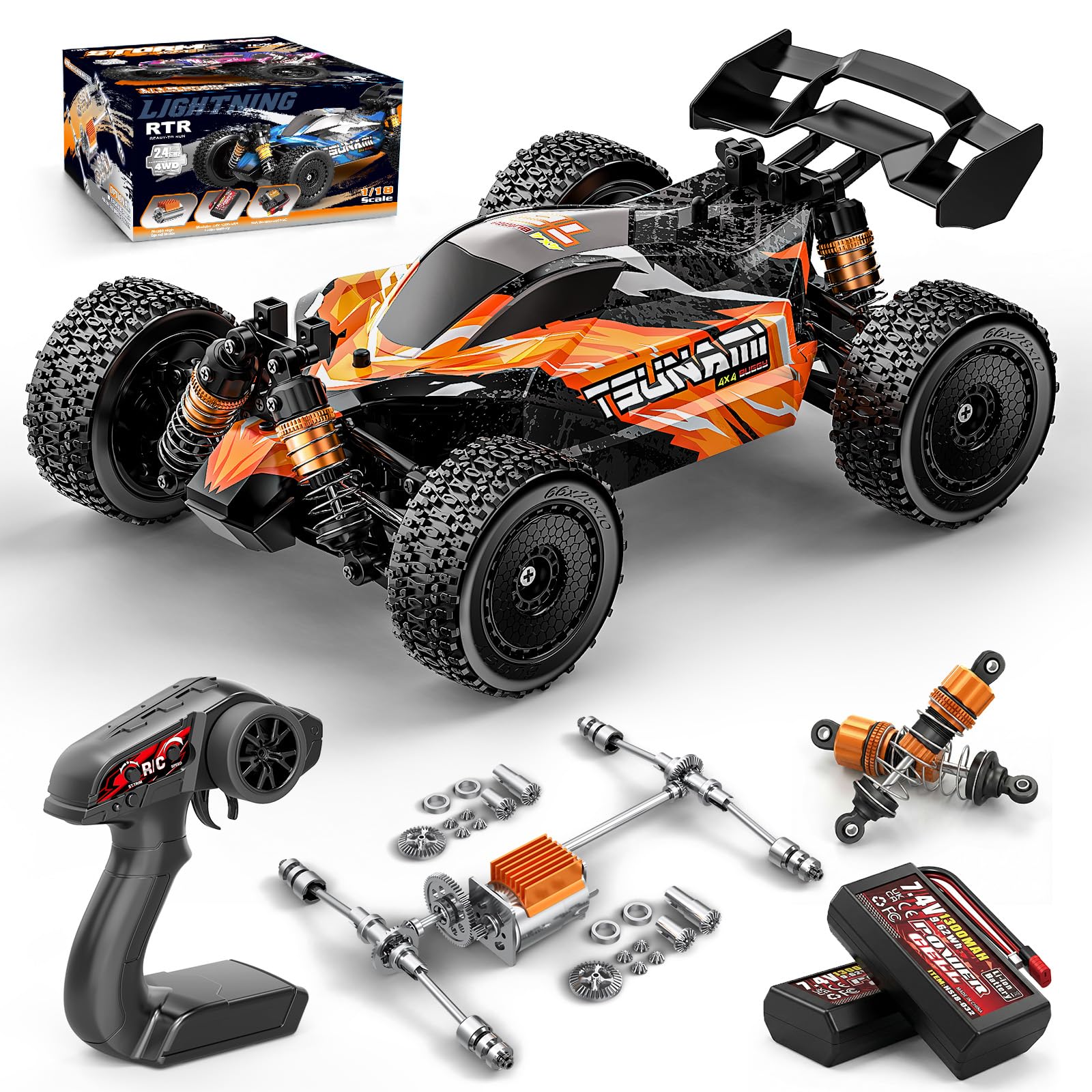RC Cars 1 18 High-Speed RC Off-Road Truck for Adults Boys 36KM H RC Car with Metal Drivetrain