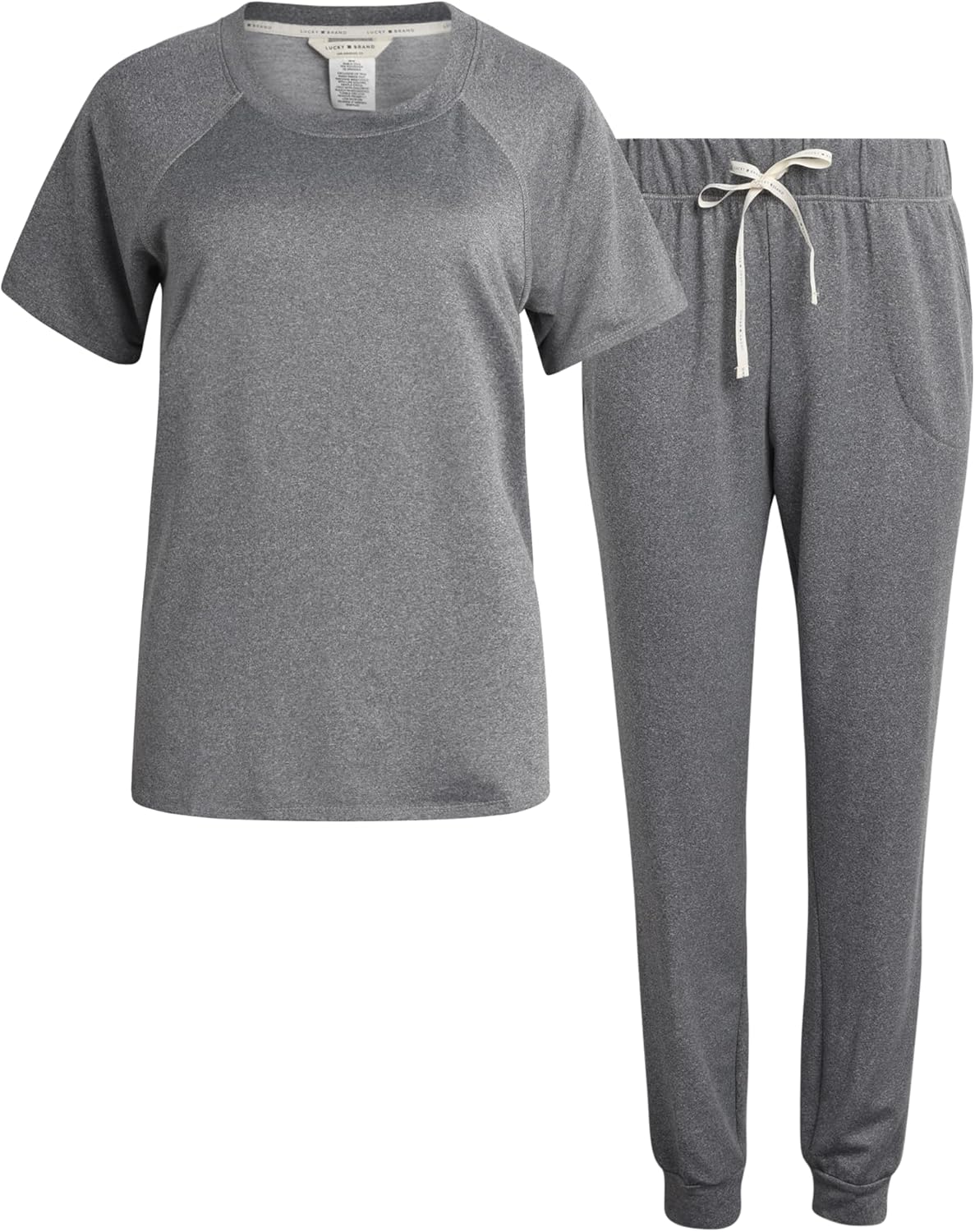 Lucky Brand Women's 2-Piece Pajama Set – Soft Sleepwear with Short Sleeve Shirt and Jogger Pants with Pockets (S-XL)