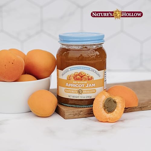 Vista 5 de Nature's Hollow Apricot Jam: Sugar Free Jam and Preserves, Low Cal, Non GMO, Keto Jam, Vegan, Gluten Free, and Diabetic Friendly - Sugar Free Jelly