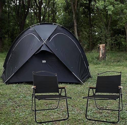 Miniatura 2 de KLASIKA Silla plegable impermeable para acampar con asiento de tela Oxford, soporte de acero grueso, silla portátil apilable para eventos, oficina,