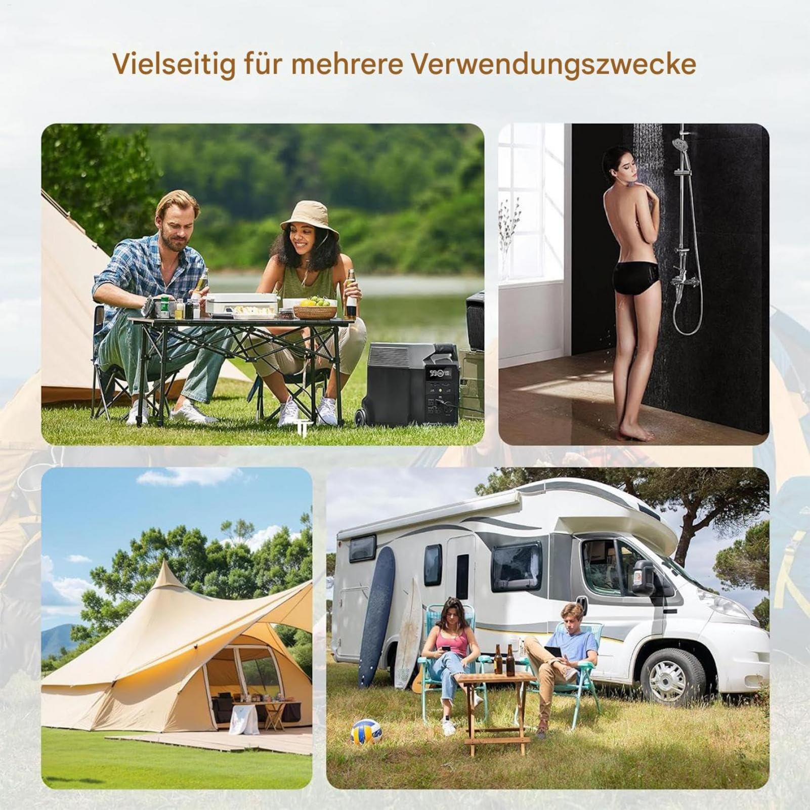 Faltbare Duschbasis, Tragbare Duschwanne Mit Abflussrohr Multifunktionale Camping Duschbasis Duschzeltbasis Markisenboden Für Indoor Outdoor, 80x80x10cm