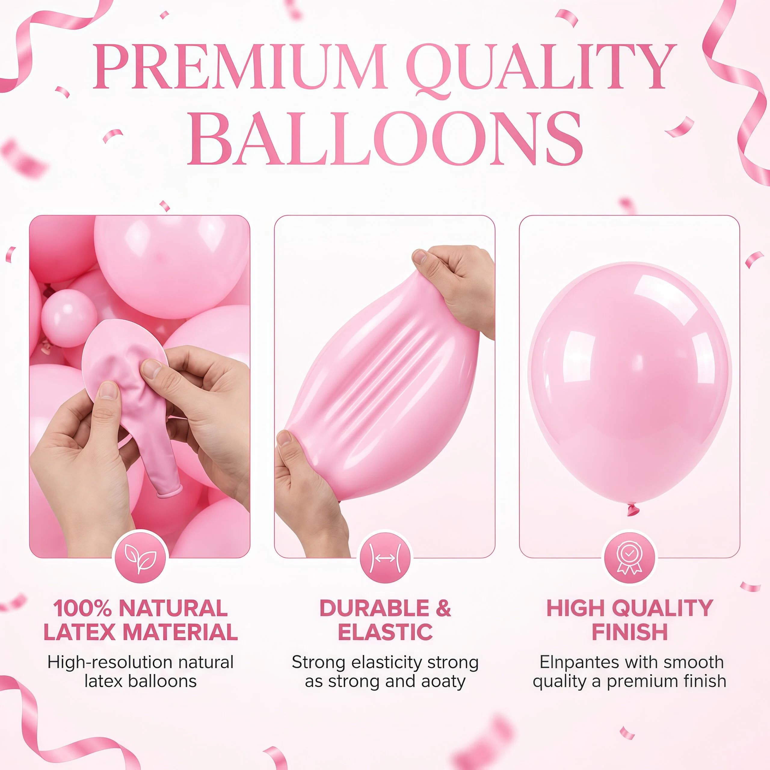 Kit de support de colonne de ballons rose métallique pour sol avec poteau de base, pour fête