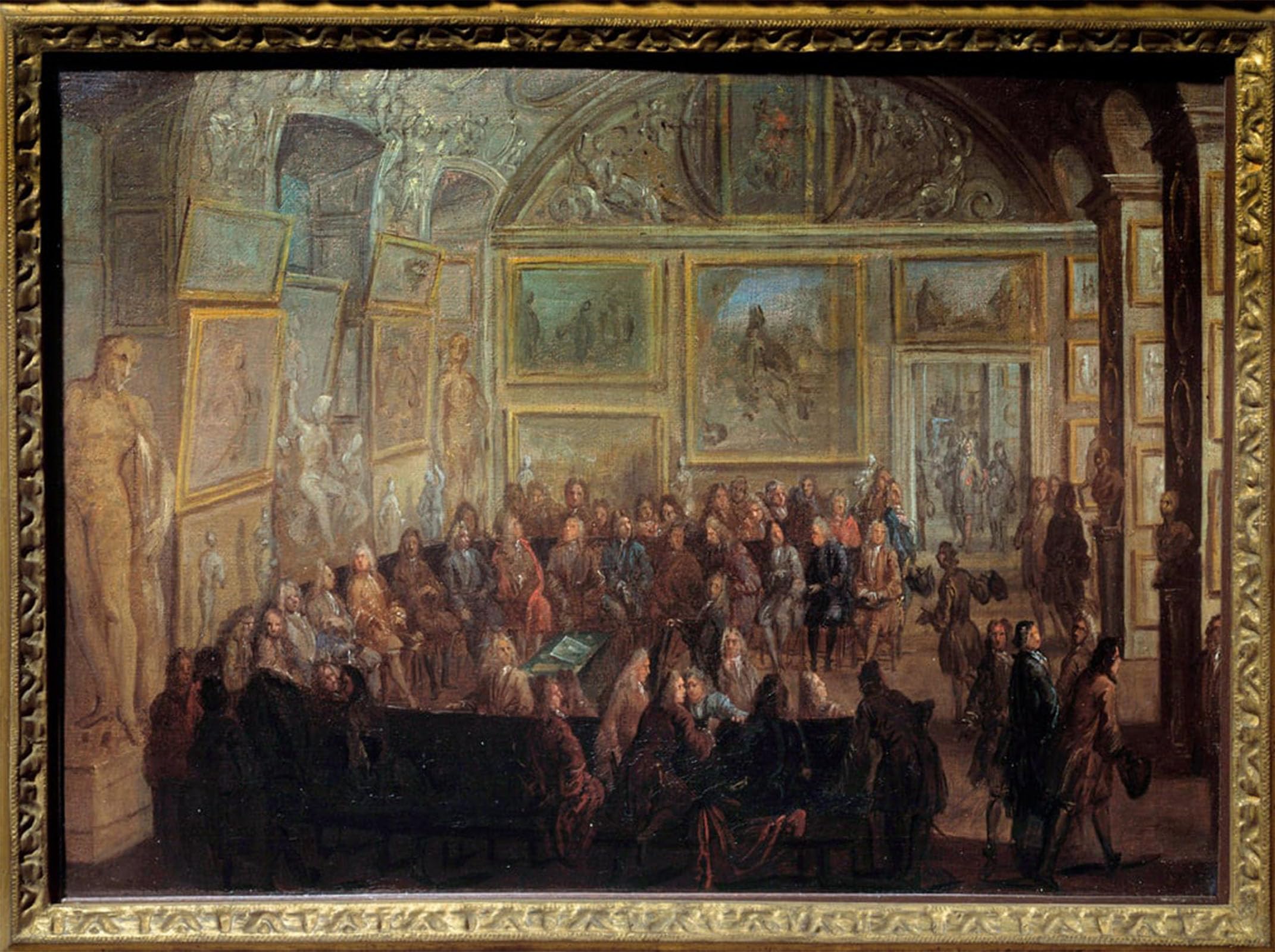 SERENDIPITP Vintage Wall Art Canvas Nordic Poster Canvas Print Picture Meeting of the Academy of Painting and Sculpture At the Salon by Jean Baptiste Wall Art Poster for Home Decor 60x90cm