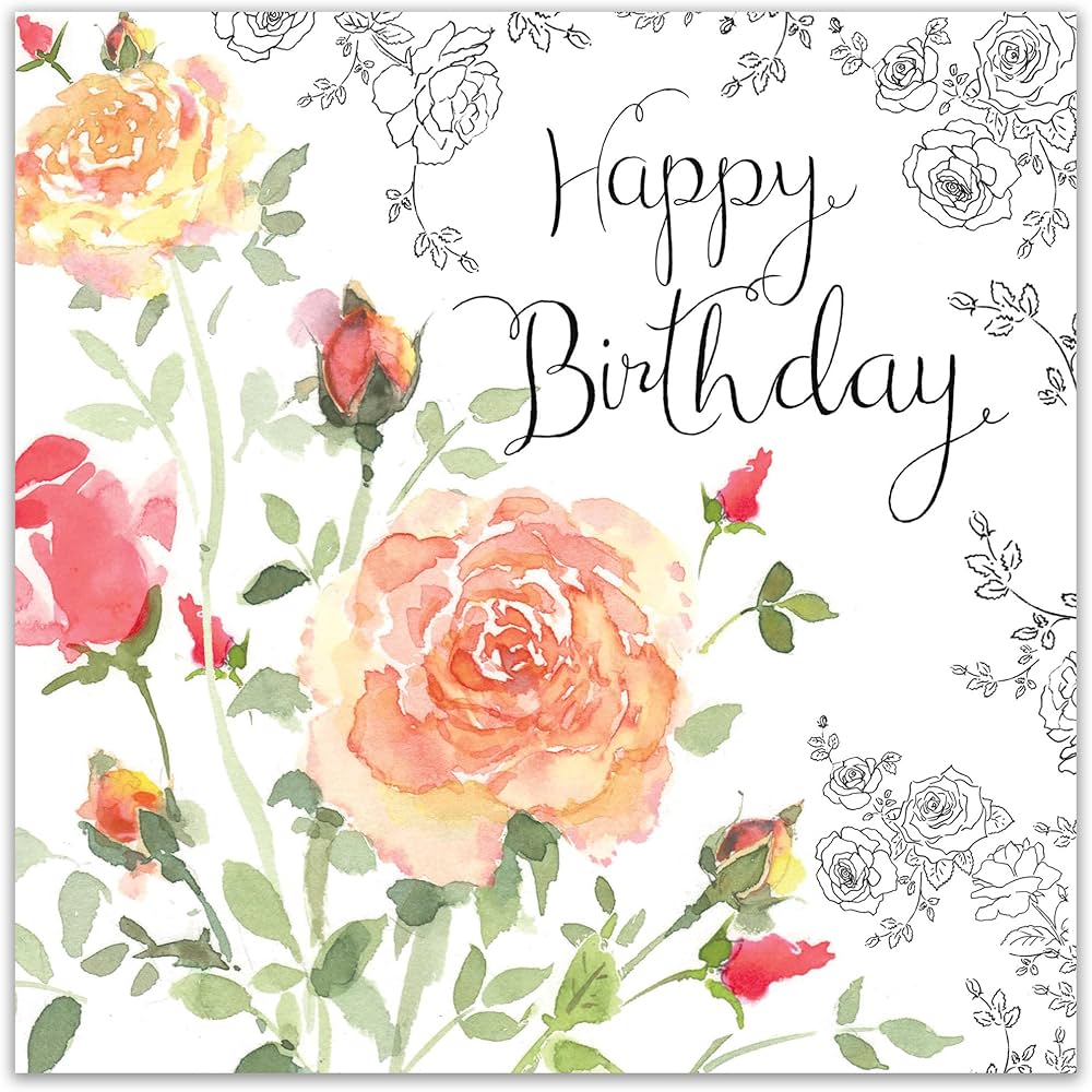 Amazon | Twizler(ツイズラー) Happy Birthdayカード 彼女に水彩画効果