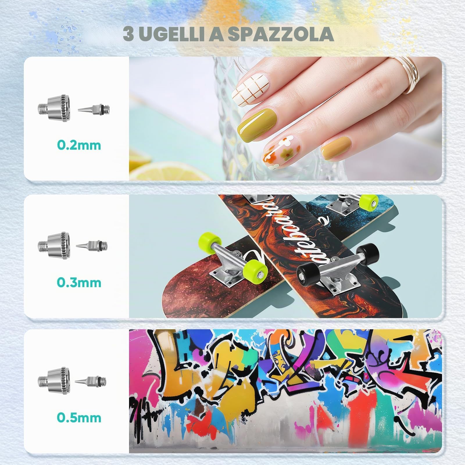 Set aerografo portatile da 36 PSI con compressore e pistola a doppia azione - per modelli, trucco, verniciatura di autoveicoli e artigianato