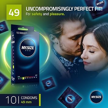 MY.SIZE PRO Condom Size 2, 49 mm, Tight Fit, 10 Condoms - Perfect fit and a Suitable Size for Everybody