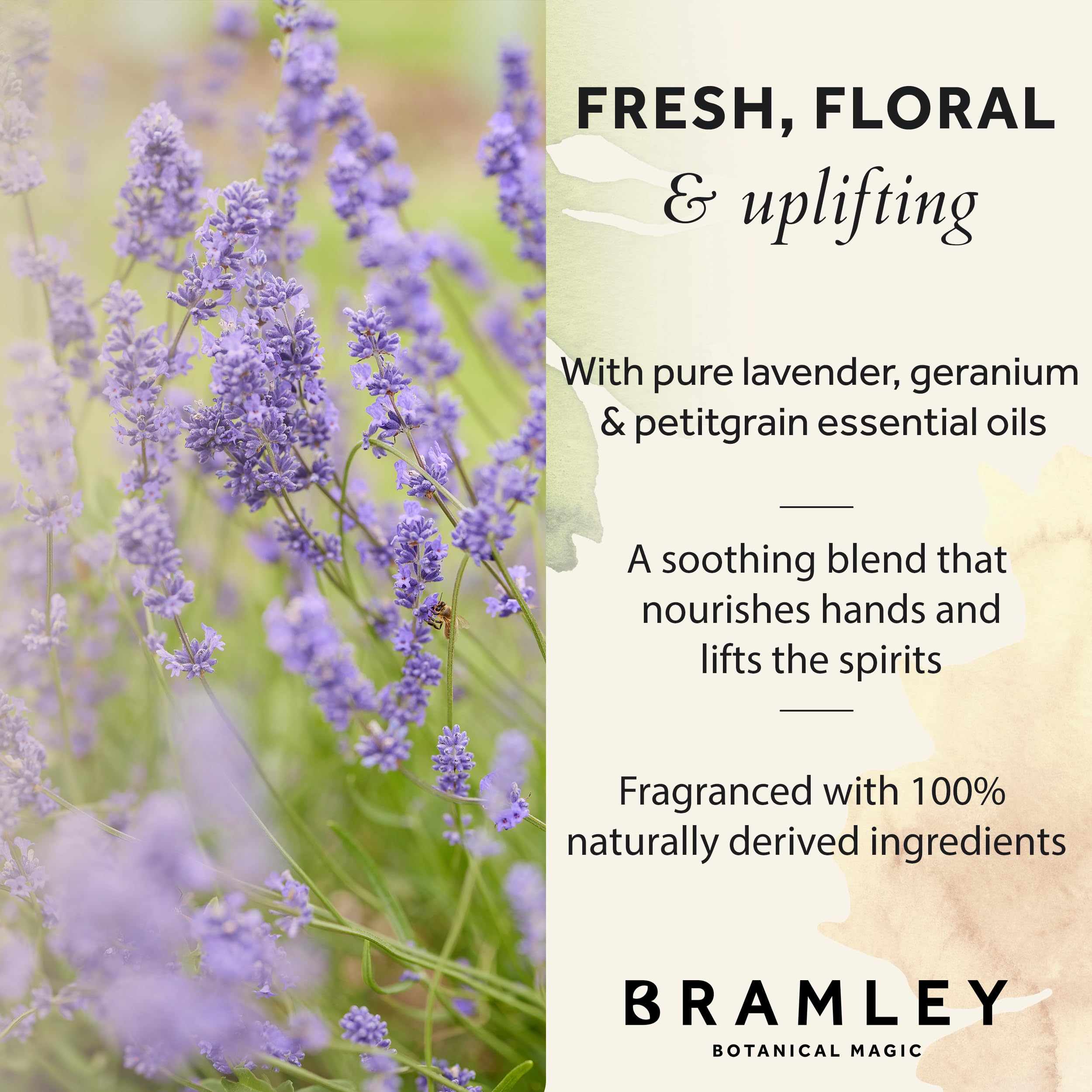 Bramley Discovery Hand Gift Set (2 x 100ml), Natural Lavender Hand Wash Liquid Soap & Cream Moisturiser, Uplifting Fragrance - Image 3