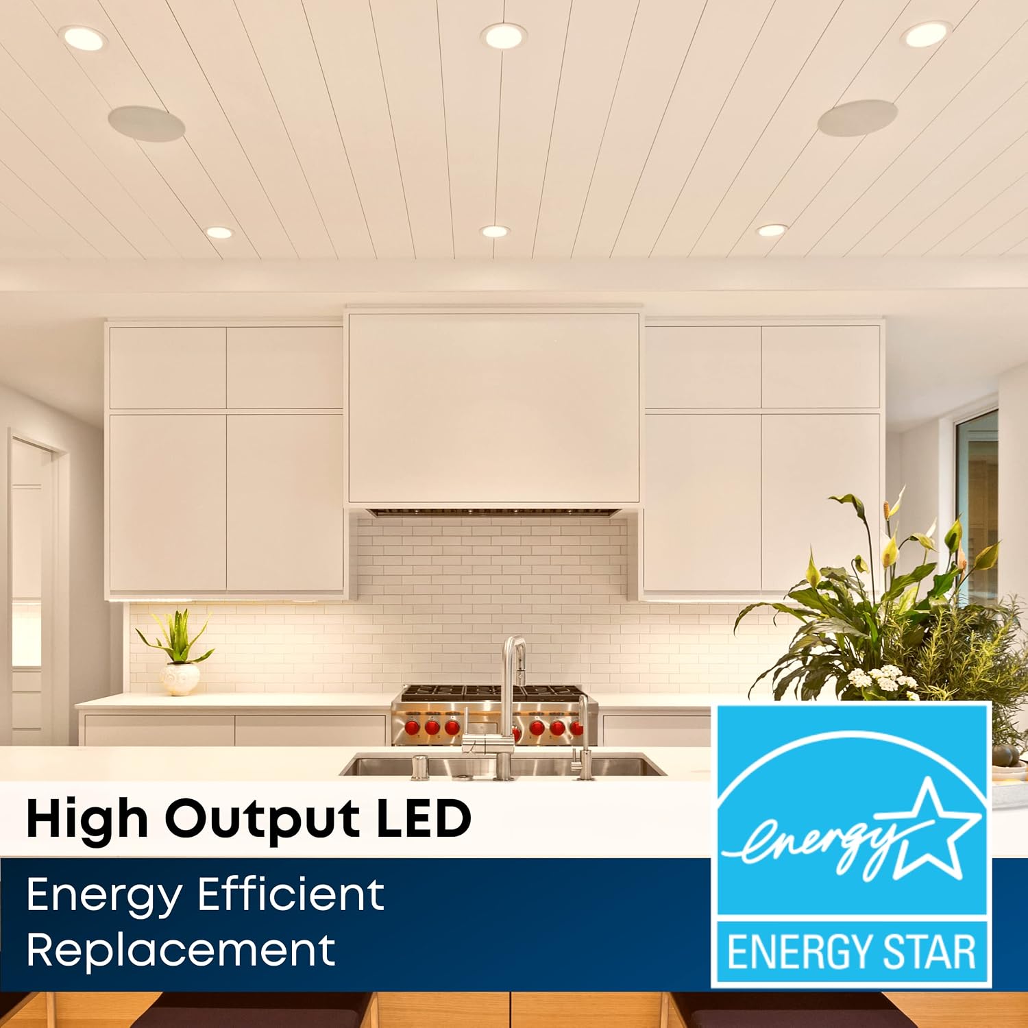 Feit Electric Enhance 4in LED Recessed Lighting Retrofit Downlight, 75W Equivalent, 3000K Bright White, Pre-Mounted Trim, Dimmable, for Residential & Commercial Use, LEDR4HO/930CA