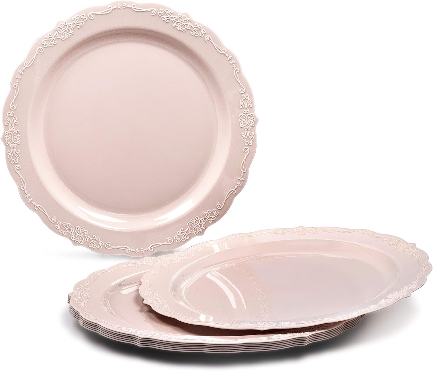 80% Off Discount OCCASIONS 240 Plates Pack,(120 Guests) Vintage Wedding Party Disposable Plastic Plates Set -120 x 10'' Dinner + 120 x 7.5'' Salad / Dessert (Verona in Blush / Antique Rose) Get Special Price OCCASIONS 240 Plates Pack,(120 Guests) Vintage Wedding Party Disposable Plastic Plates Set -120 x 10'' Dinner + 120 x 7.5'' Salad / Dessert (Verona in Blush / Antique Rose)