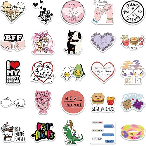 Miniatura 2 de 50 calcomanías de amistad  Calcomanías de vinilo impermeables de mejores amigos recuerdos de fiesta para niños lindas calcomanías Kawaii para